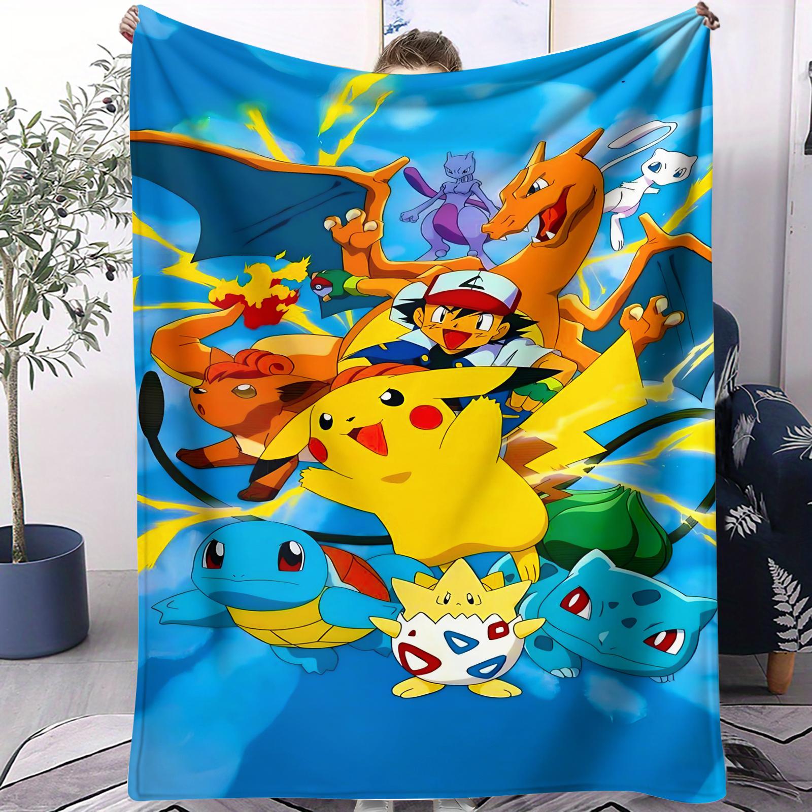 

Durable Eevee Pokemon Printed Small Cover Air Conditioning Blanket Suitable For Beds Sofas Cars Offices Nap Fan Gift All Seasons 70x100cm