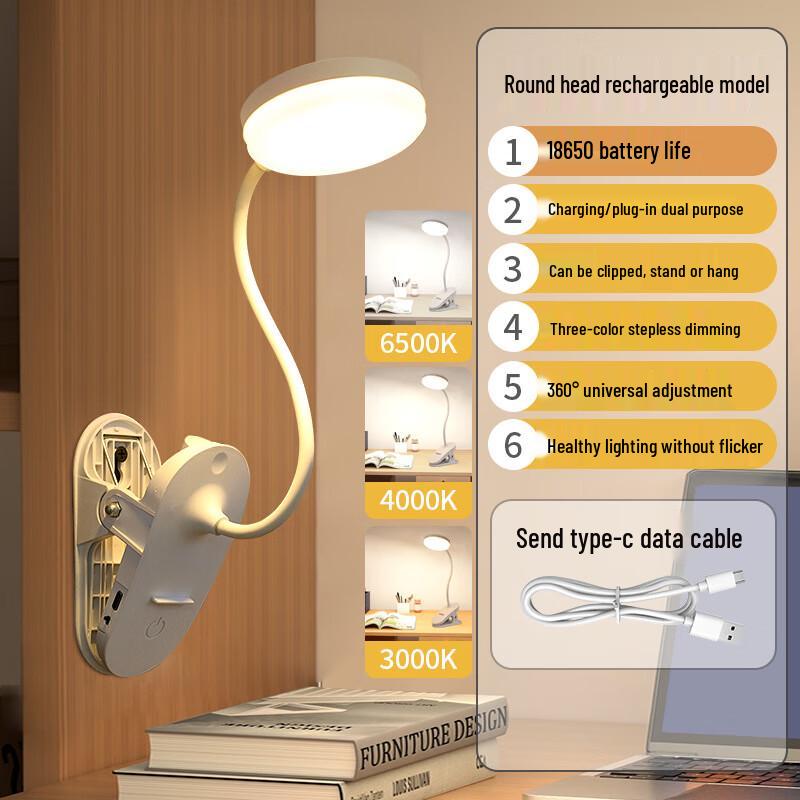 Rechargeable LED Eye-Care Clamp Lamp