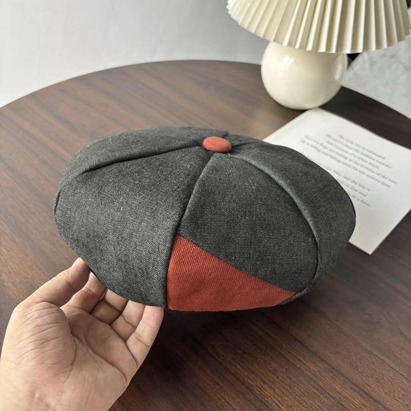 

Дизайнерский модный берет-облако с сочетанием цветов, женская литературная шляпа художника в стиле ранней осени, трендовая шляпа one size fits all