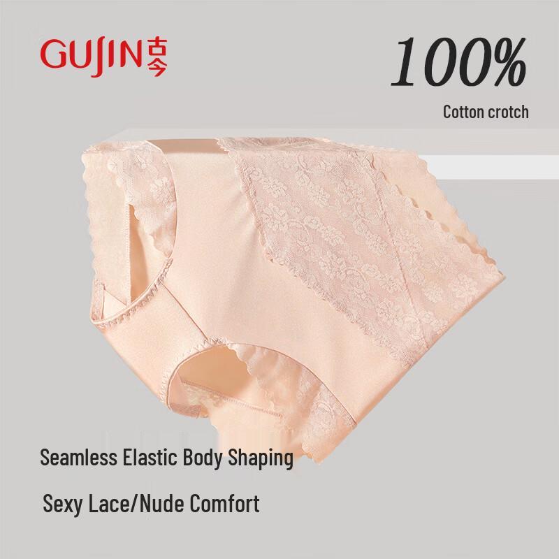 GUJIN Women's High-Waist Lace Tummy Control Underwear 3-Pack