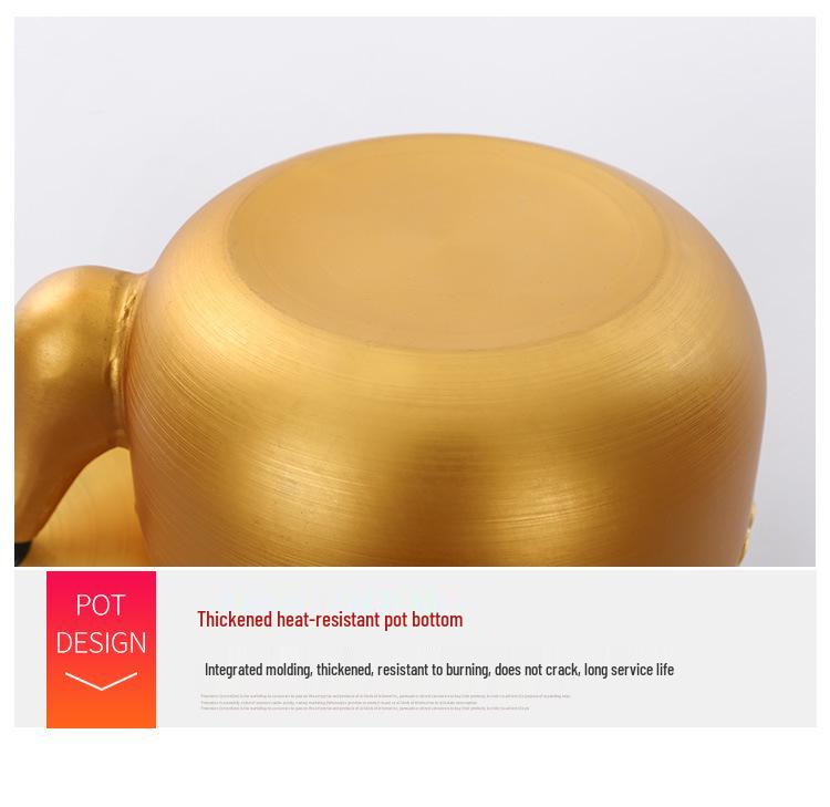Yellow Aluminum Teapot Kettle: Large Capacity Korean Rice Wine Pot for Gas Stoves