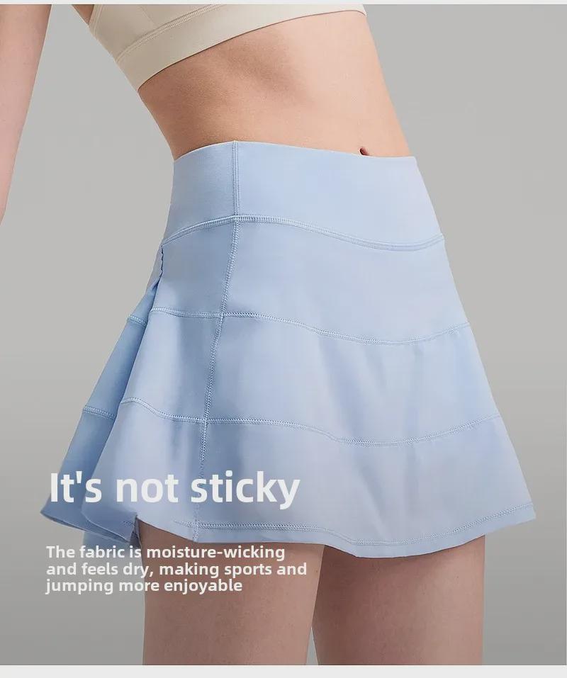 Women's High Waist Quick-Dry Pleated Sports Skirt with Built-In Shorts for Running and Tennis