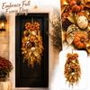 Front Door Wreath with Fall Leaves for Seasonal Home Decor