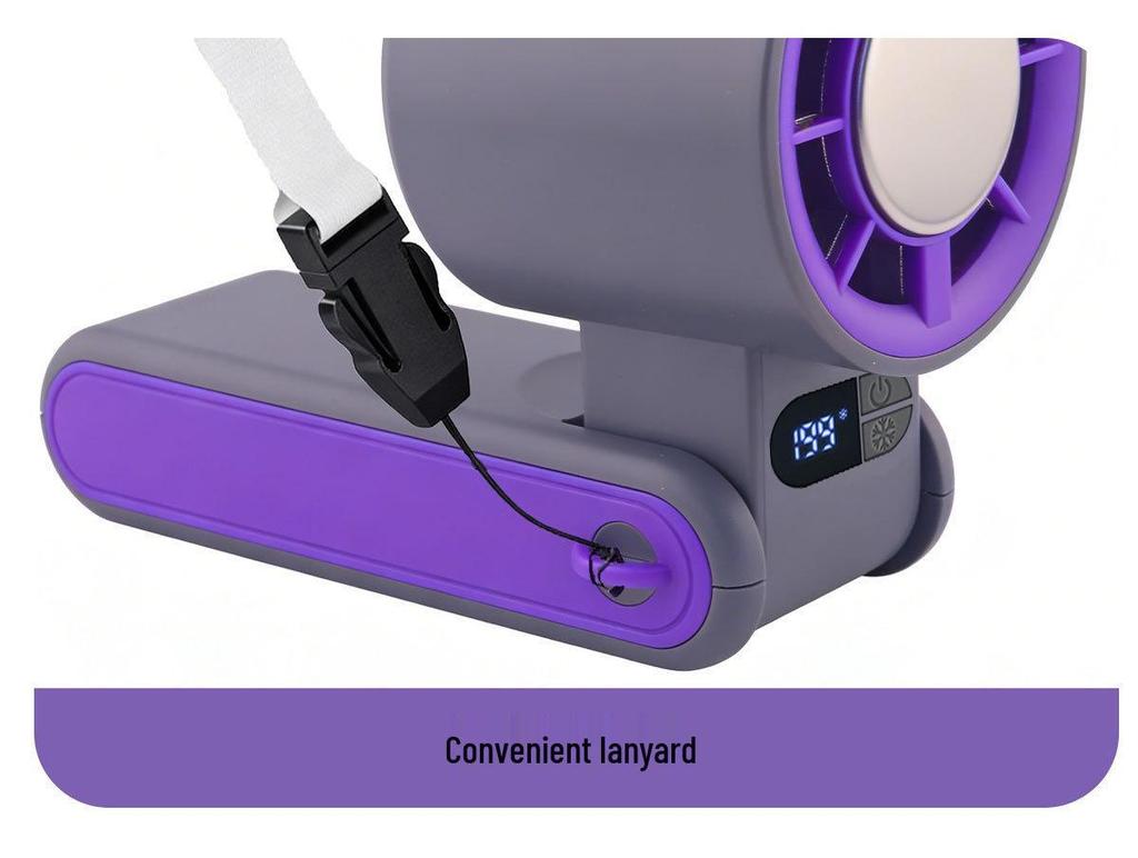 Mini Fan: High-Speed Cooling, Digital Display, Ice Pack, Foldable, Neck-Hanging Handheld Fan (2026 Edition)