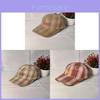Plaid Soden Baseball Cap With Breathable Linen And Wide Brim For Summer Sun Protection