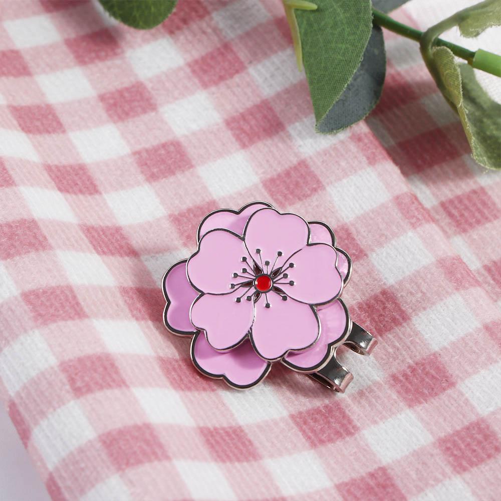 Magnetic For Golfer Pink Flower Golf Hat Clip Hat Marker Ball Position Mark Golf Putting Alignment