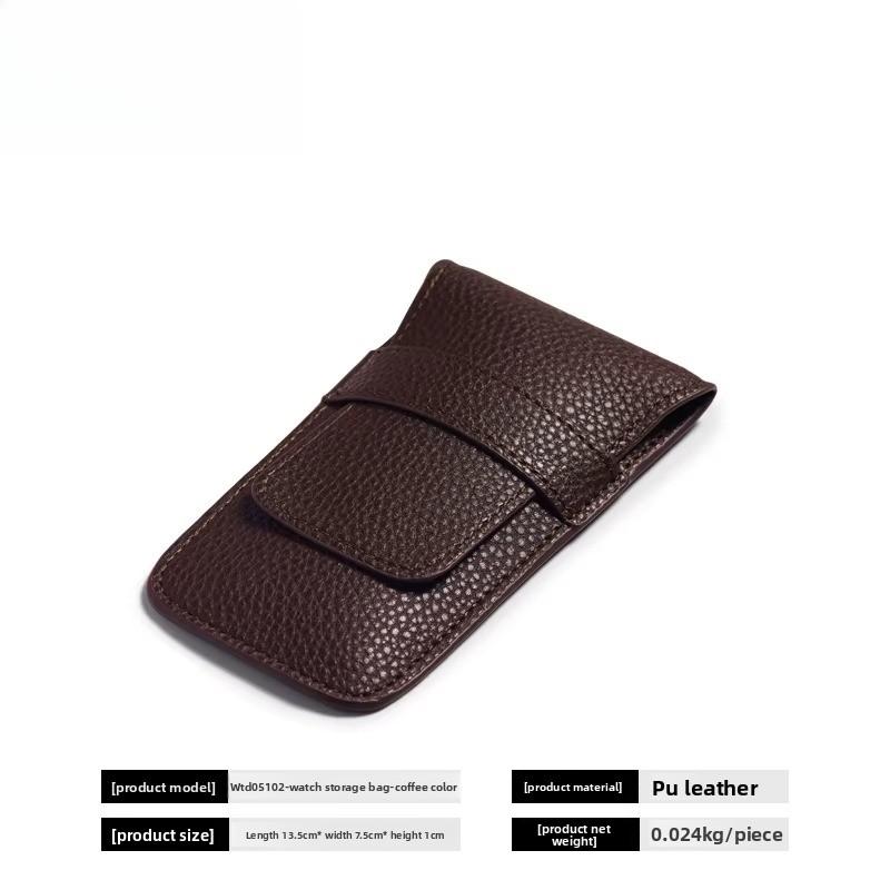 Luxury Fashion Watch Storage Box PU Leather Watch Pouch Portable Travel Watch Bag