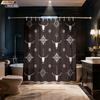 1 Piece Retro Horn Print Waterproof Shower Curtain Partition Privacy Hanging Curtain With 12 Hooks In Multiple Sizes
