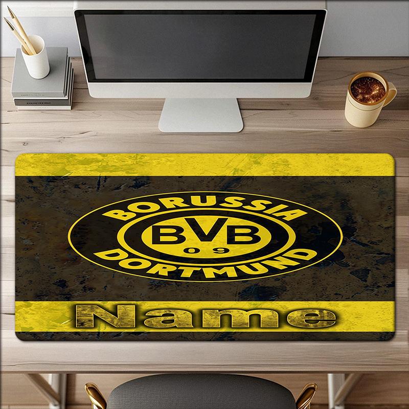 Custom Name Borussia Dortmund Theme Mouse Pad Non Slip Rubber Base Multifunctional Office Home Decor Perfect For Workspace Personalization