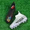 Manufacturer spot straight hair high top breathable football shoes professional game shoes artificial turf training shoes spot 2025