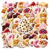 35-70cps Sweet Dessert Stickers Donut Ice Cream Strawberry Cake Aesthetic Decals Decoration Phone Luggage Water Bottle School