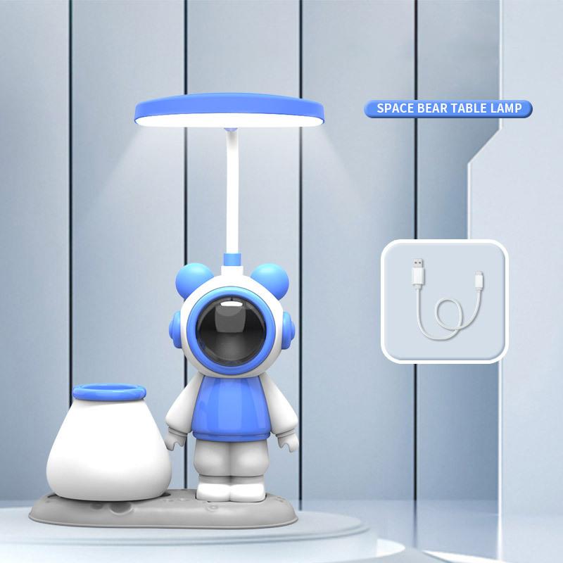 

Астронавт USB Ночник Настольная Лампа для Чтения Защита Глаз Маленькая Настольная Лампа Настольные Украшения USB Зарядка синий