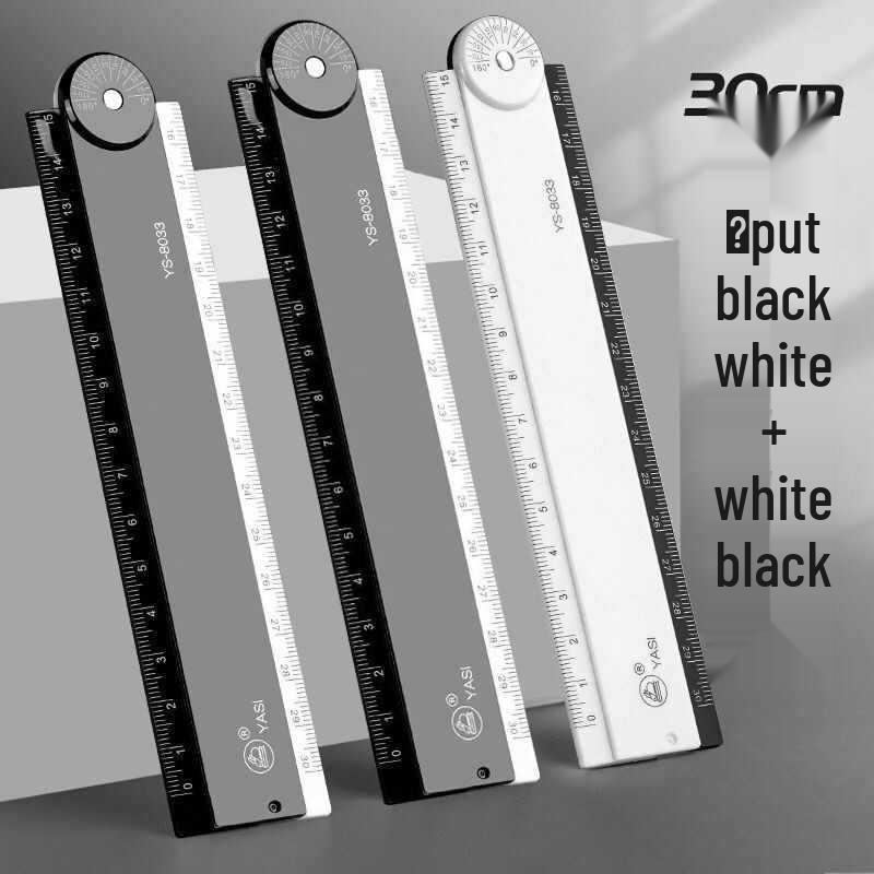 30cm Multifunctional Folding Ruler for Students: Straight Edge with Wavy Line Grid for Geometric Drawings