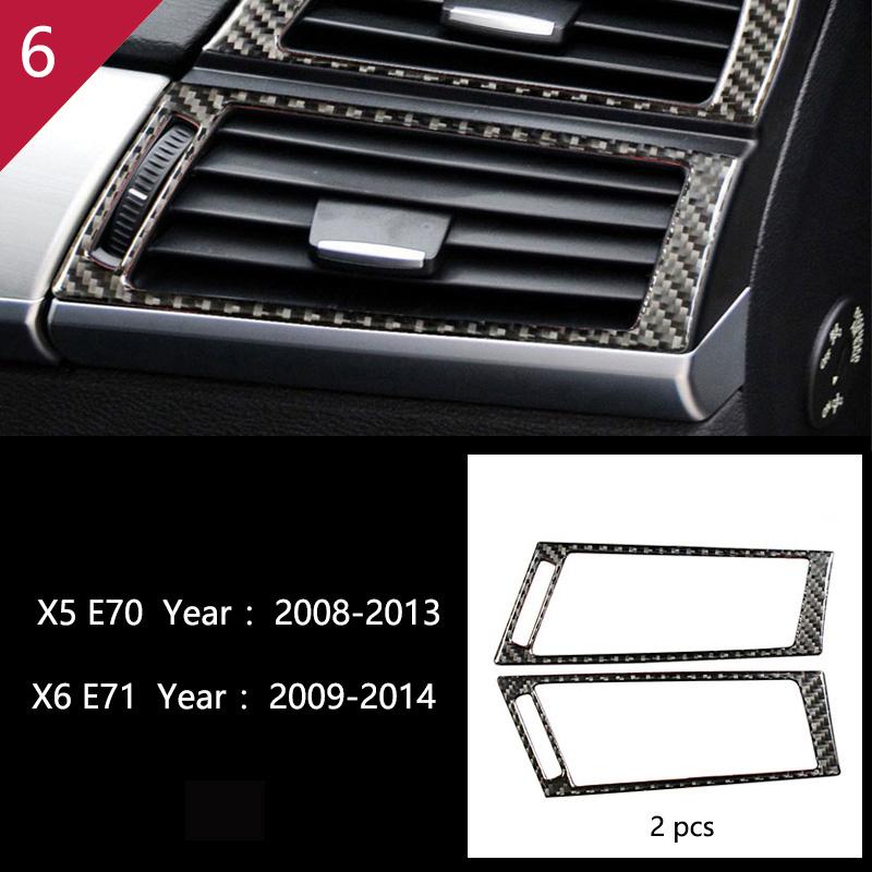 AAACH1 For BMW X5 X6 E70 E71 Accessories Car Interior Air Conditioning CD Console Panel Cover Decoration Trim Carbon Fiber Car Styling