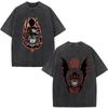 Washed Anime Black Clover Logo Graphic Print T-shirt Harajuku Summer Fashion Casual Cotton Oversized T-shirts Tops Streetwear
