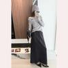 Paper Doll Lettuce Slim Soft Silky Drawstring Elastic Modal Slit A-line Midi Skirt · Sweatshirt Skirt
