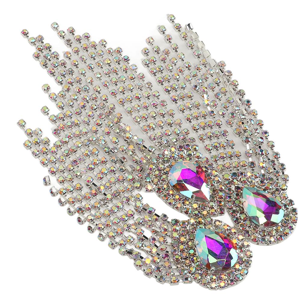 Rhinestone Tassel Shoulder Epaulet Decorative Shoulder Board Badge DIY Exquisite Tassel Epaulet for