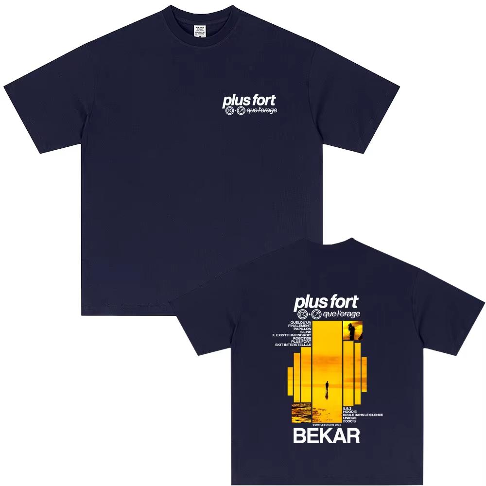 Rapper Bekar Plus Fort Album Grafik T-Shirt Herren Damen Hip Hop Mode Popmusik T-Shirt Unisex Hohe Qualität Weiche Reine Baumwolle Oberteil