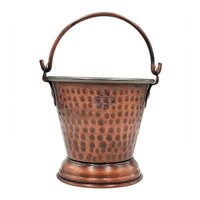 Steel Copper Hammered Design Antique Dark Tone Bucket, Serveware & Tableware for Home, Hotel & Restaurants, Volume-300 ML