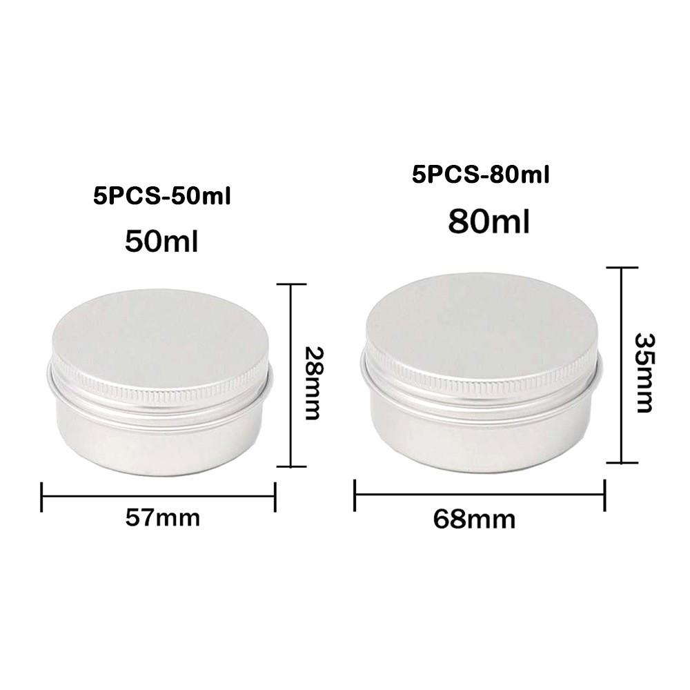 New Round Aluminum Tin Can Screw Lid 50ML Capacity Threaded Aluminum Box 80ML Capacity Aluminum Aluminum Container for Candles
