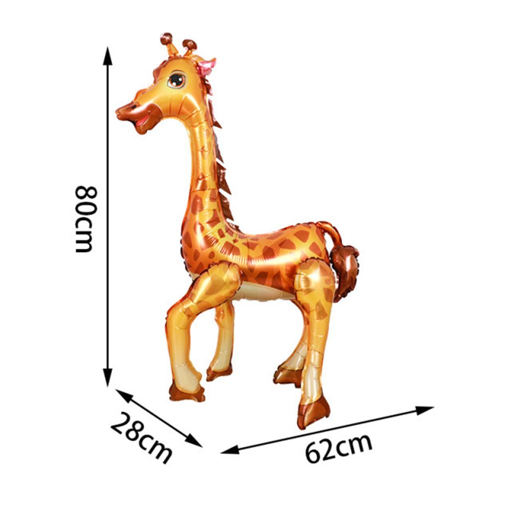 Forest Animal 4d Three-dimensional Assembly Balloons, Jungle Animal Shape Zebra, Giraffe, Kangaroo, Leopard Balloon Birthday