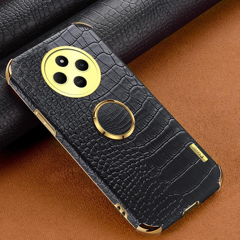 

Kickstand Case for Xiaomi Poco C75 4G/14R 5G/14C 4G Crocodile Texture TPU+PU Electroplating Phone Cover White