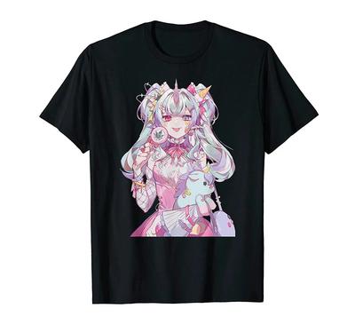 Yume Kawaii Anime Girl Aesthetic Pastel Grunge Pastel Goth T-Shirt Cotton Tshirt Tees Tops Anime Harajuku Streetwear Unisex