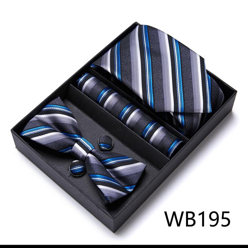 Conjunto de Corbata y Pajarita para Hombre Caja de Regalo Conjunto de 6 Piezas Corbata de Grupo Vestido de Negocios Corbata de Boda