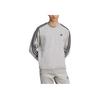 Adidas Sweatshirt Original Manches Longues à Rayures Homme Hauts Gris JY1379