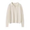 Elegant Cashmere Slim-Fit Sweater - Women's Autumn & Winter Knitwear with Small Lapel.