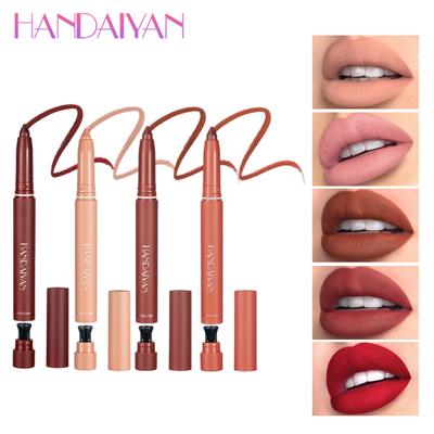 12 Colors Matte Waterproof Velvet Nude Lipstick Pencil Sexy Red Brown Pigments Makeup Long Lasting Profissional