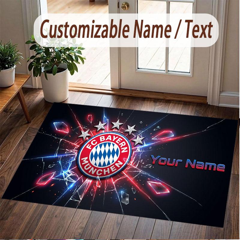 Custom Rug Bayern Munich Pattern Print Name Text Soft Non‑Slip Floor Carpet for Home Indoor Decoration