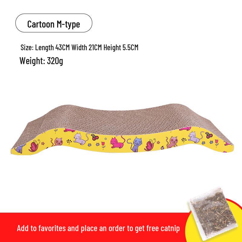 Durable Oversized Cat Scratching Bed: Scratch-Resistant, No-Shed Corrugated Cardboard for Self-Entertainment