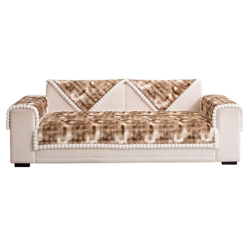 Flannel Sofa Cushion Autumn And Winter Soft And Warm  New Leather Sofa Cover Non-Slip Cover Cloth Towel Seat Cushion