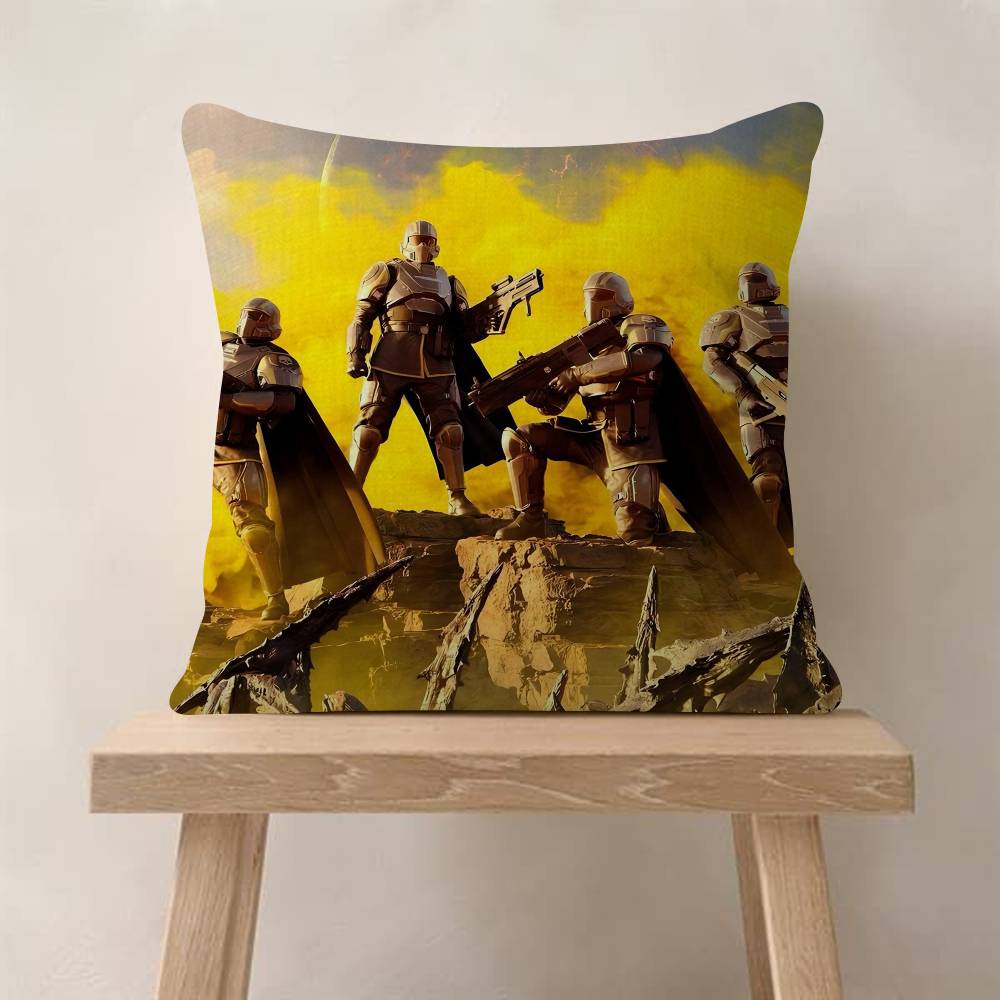 Game HHelldiversS Cool Cushion Cover Pillowcase Upholstery Sofa Throw Pillow Home Decor Pillowcas