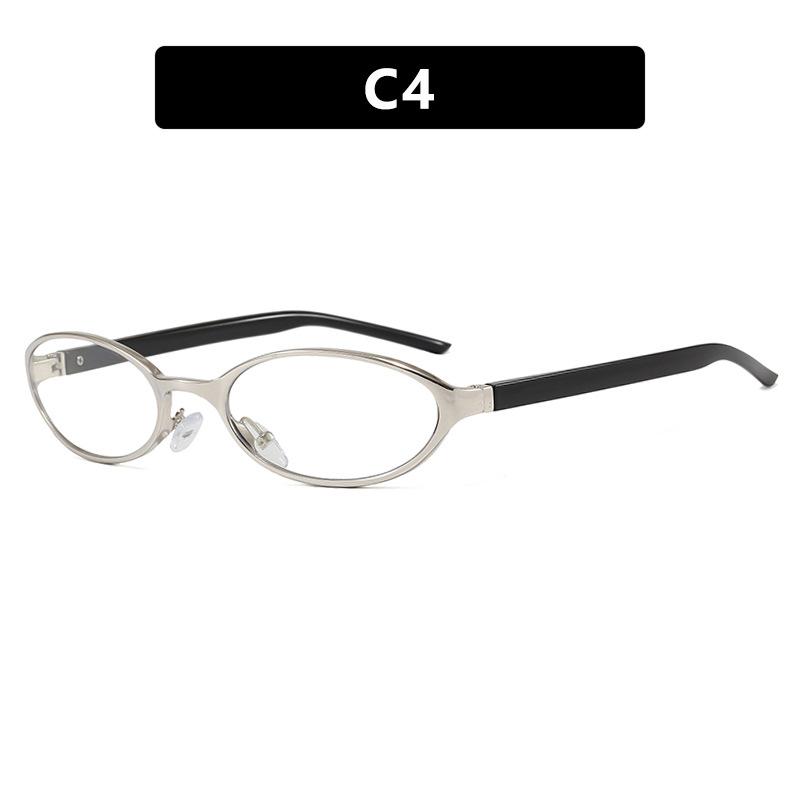 Oval Small Frame Sunglasses Women's Men's Y2K Retro Sunshade UV Sun Glasses Luxury Brand Designer Popular Metal Eyeglasses