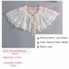 Elegant Embroidery False Collar Floral Lace Bowknot Lace-Up Scarf Detachable Chiffon Pleated Collar Women