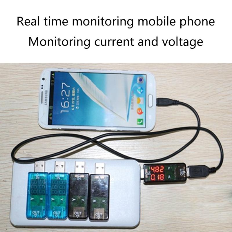 Battery Voltmeter Ammeter Charger Doctor USB Tester DC3.2-10V 0-3A Mobile Power Panel Monitor Gauge Meter LED Display