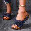 Fashion Summer Women's Shoes 2025 Flower Hollow Wedge Heel Slippers Women's Fashionable Casual Outdoor Beach Sandals Women Mules Slides