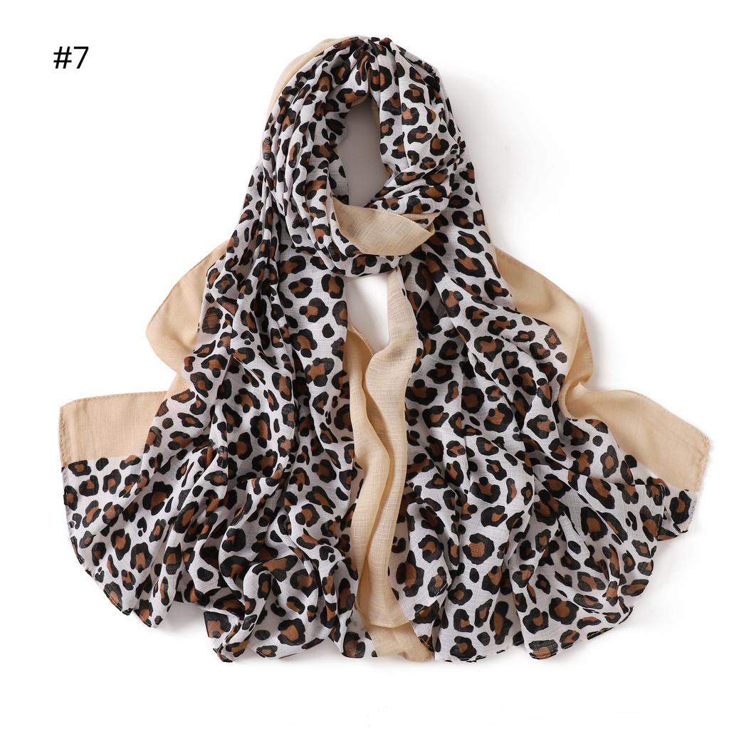 Sunscreen Voile Thin Women Scarf Hijab Classic Leopard Print Scarves Soft Lady Foulard Viscose Female Wrap Shawls