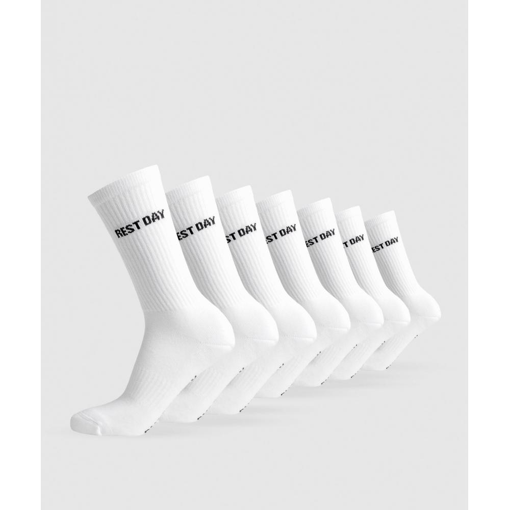 

Gymshark Gfx Rest Day Socks 7pk White I1b2p Wb57 S