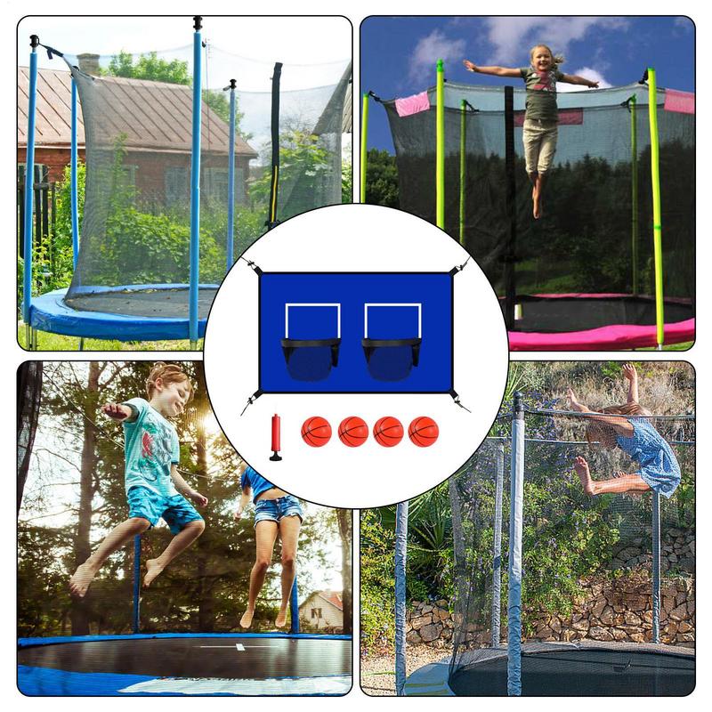 Basketball Goal For Trampoline Basketball Hoop Trampoline With Ball And Pump Shock-Absorbent Outdoor Sports Accessories For
