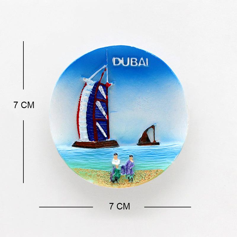 3D Fridge Magnets Dubai Sailing El Souvenir Magnetic Refrigerator Paste Home Decoration Dubai Architecture Collection Gifts