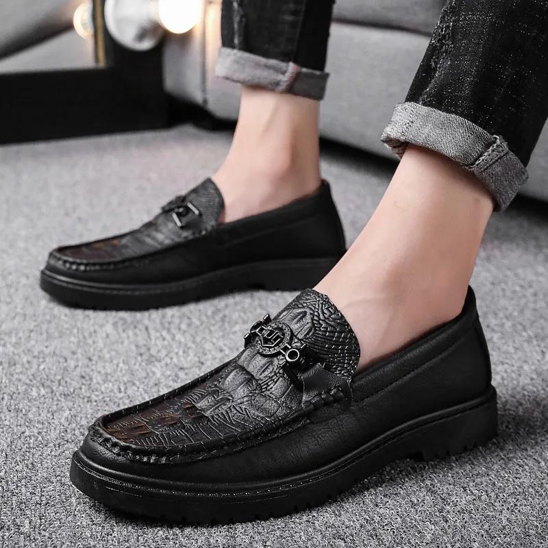 Fashion Fashion Men's Casual Loafers Comfortable Wear-resistant Men's Formal Shoes 2024 New High-grade PU Leather Soft Male Casual Shoes