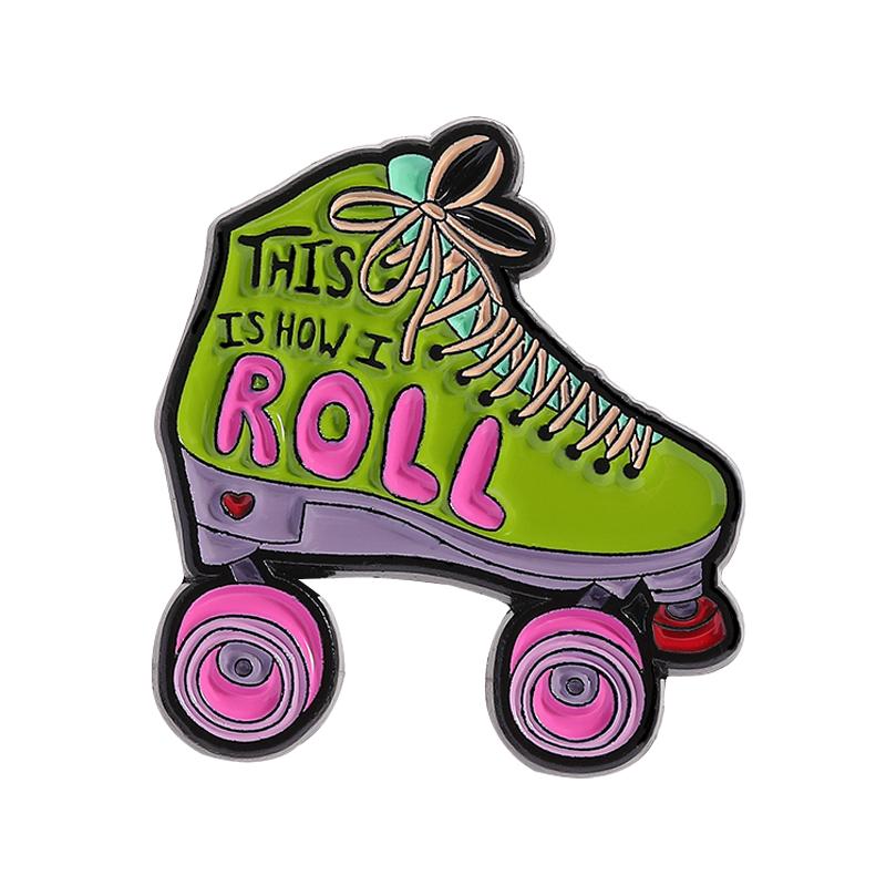 

This Is How I Roll Enamel Pin Creative Retro Roller Skates Movies Inspiration Brooch Lapel Badge Jewelry Gifts For Friends