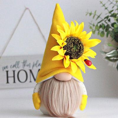 Kreative Süße Sonnenblume Kleine Puppe Geeignet für Familienfest Party Zwerg Plüsch Bart Gesichtslos Puppe Fenster Schreibtisch Verzierung