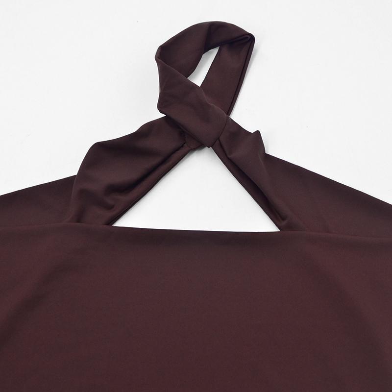 Seksowne sukienki bez rękawów z odkrytymi plecami w stylu retro damskie dekolt w serek z koronką w górę szczupła sukienka damska moda plisowana impreza Y2K szczupła nowa odzież