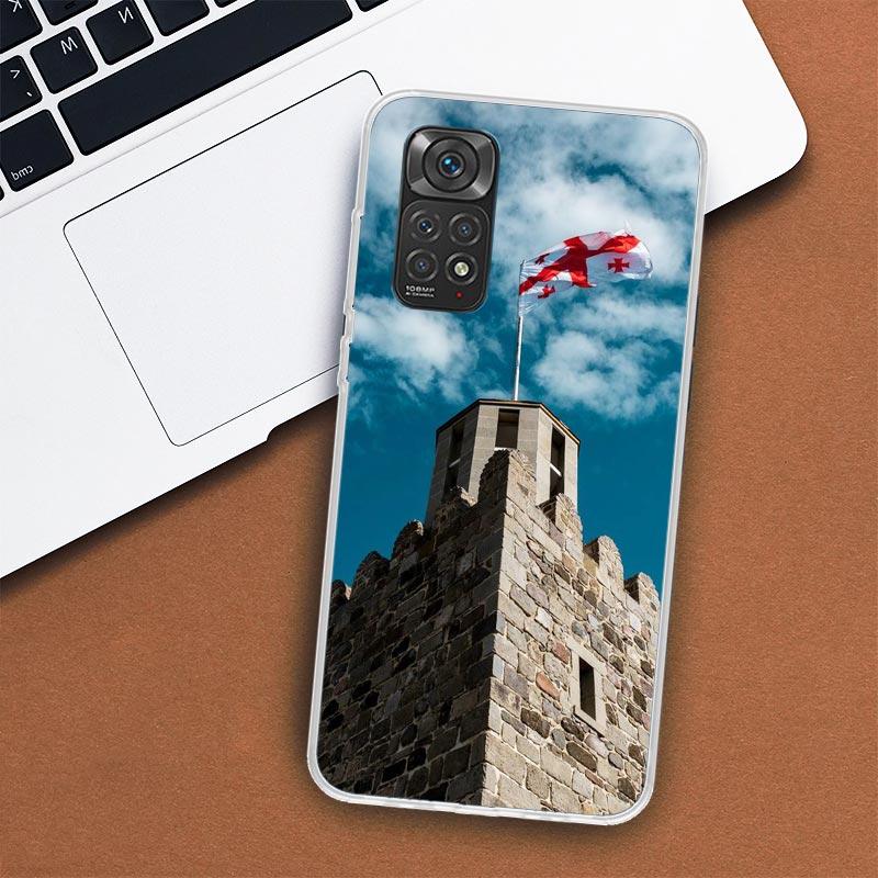 Georgia Flag Phone Case For Xiaomi Redmi Note 13 12 12S 11 11S 10 10S 9 9S 11T 11E Pro Plus 8 8T 7 + Coque Cover