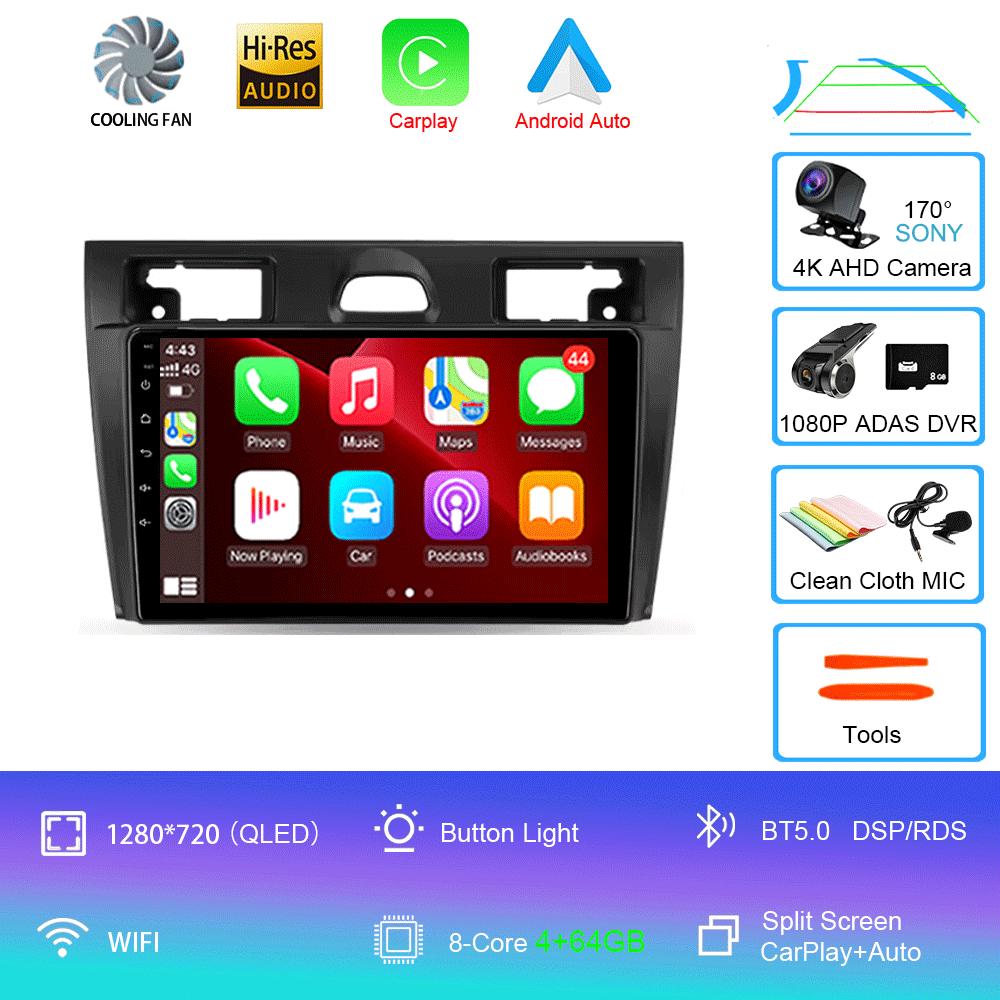 Android 14 For Ford Fiesta Mk VI 5 Mk5 2002 - 2008 Car Radio Multimedia Video Player Navigation GPS No 2din 2 din dvd