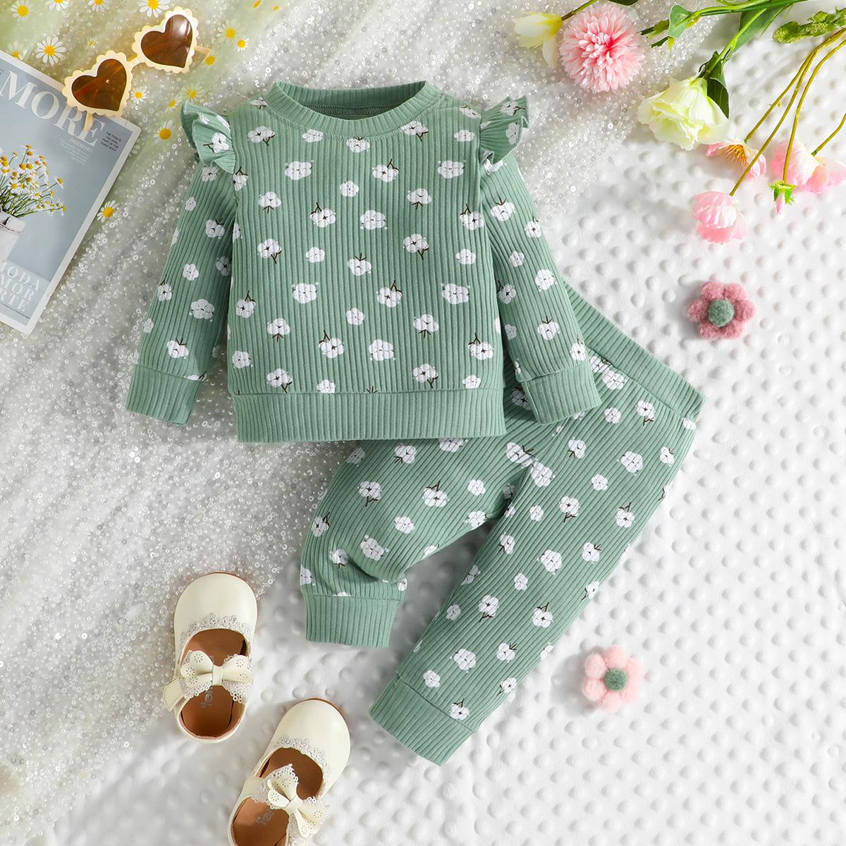 

Комплект для малыша для девочки, футболка с длинными рукавами и длинными штанами, комплект одежды для малышей и младенцев для девочки 18-24m